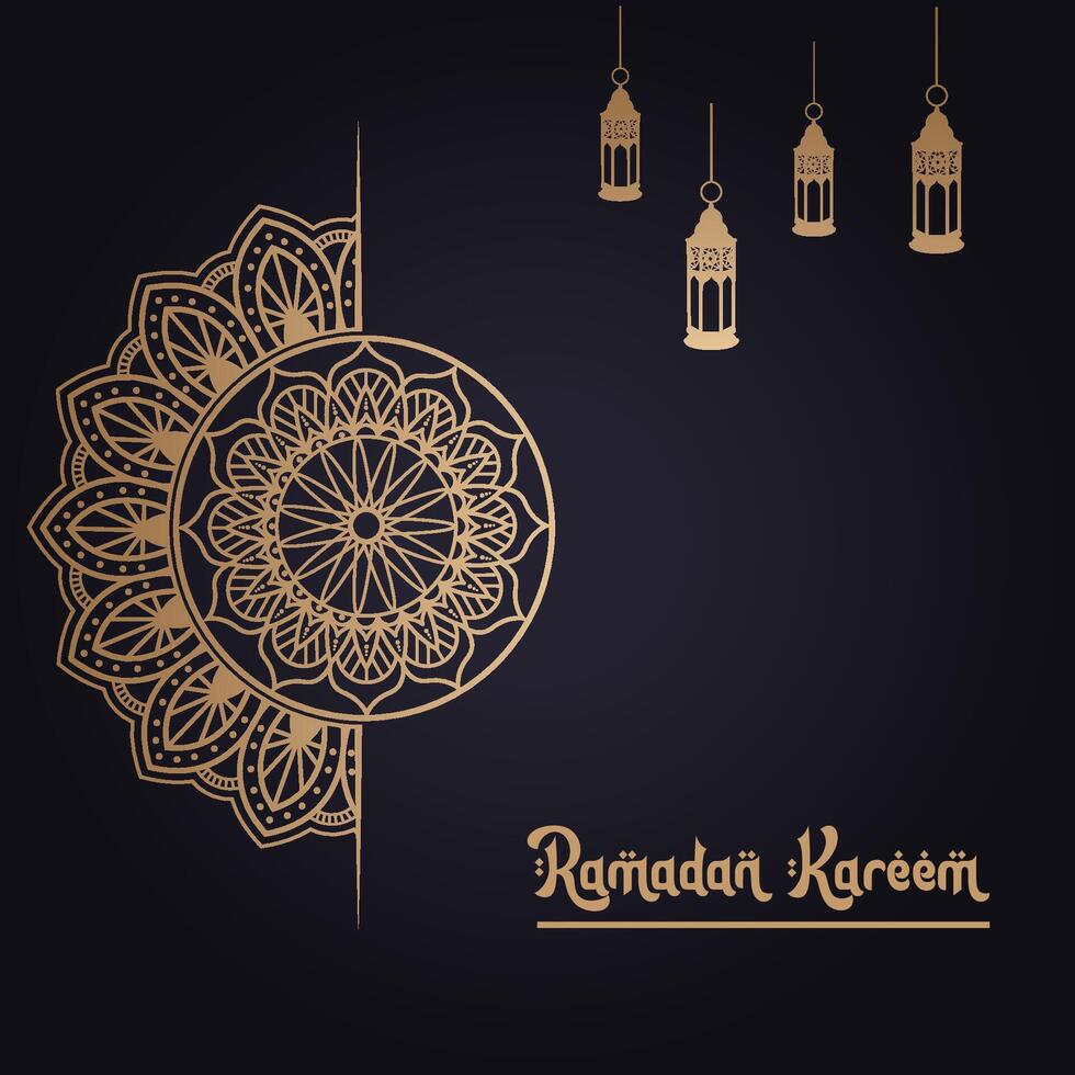 lusso mandala Ramadan kareem islamico sfondo design vettore completamente modificabile