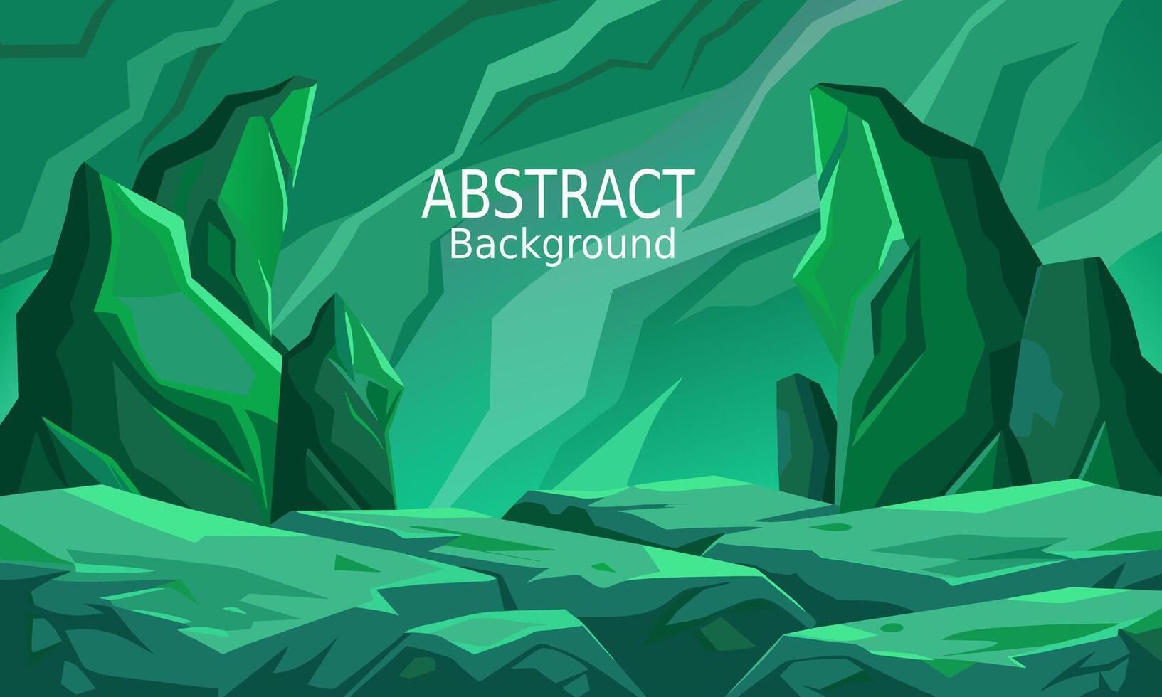 astratto sfondo verde con buio elemento piace pietra con montagna vettore