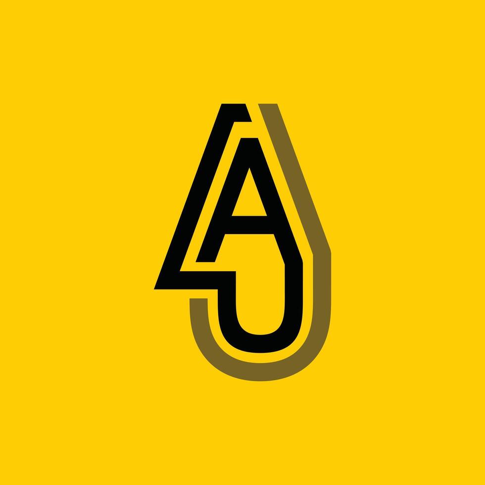 unico lettera au icona linea logo design modello vettore, su giallo sfondo vettore