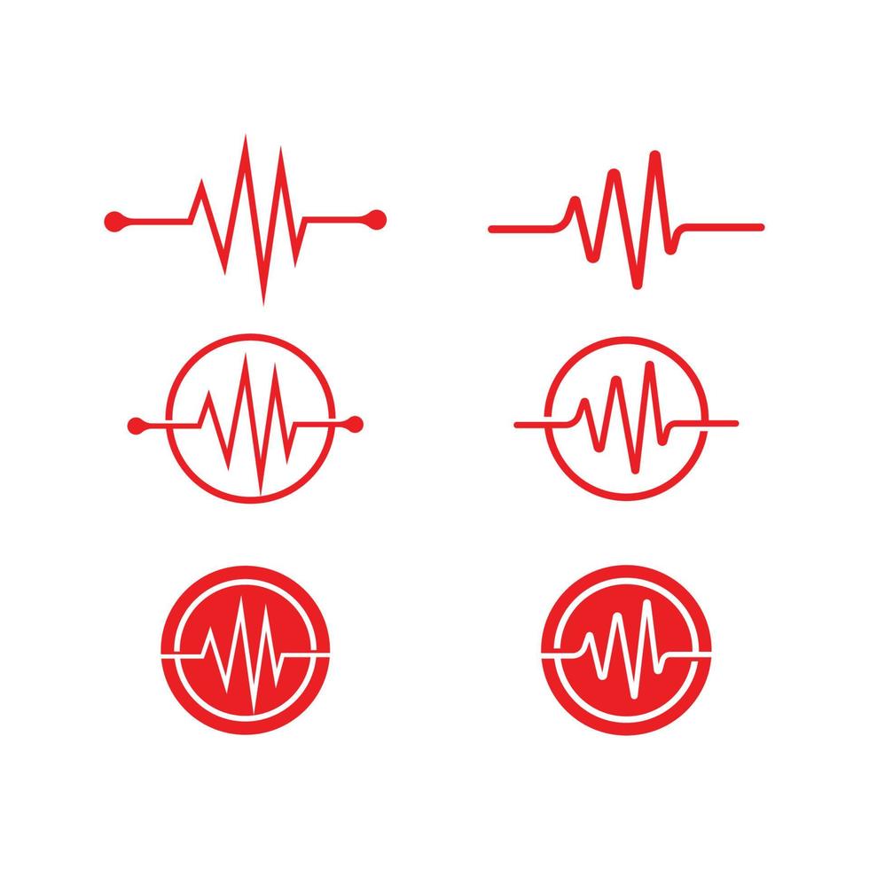 modello di vettore di impulso del battito cardiaco medico di design di arte di salute