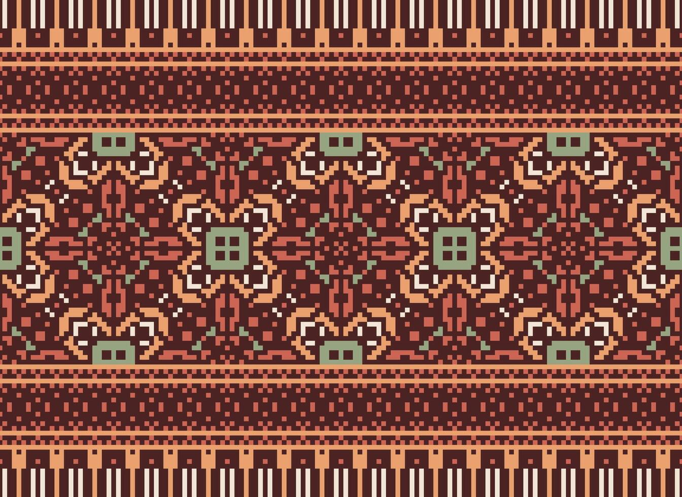 attraversare cucire. pixel. geometrico etnico orientale senza soluzione di continuità modello tradizionale sfondo. in stile azteco astratto vettore illustrazione. design per tessile, tenda, tappeto, sfondo, vestiario, involucro