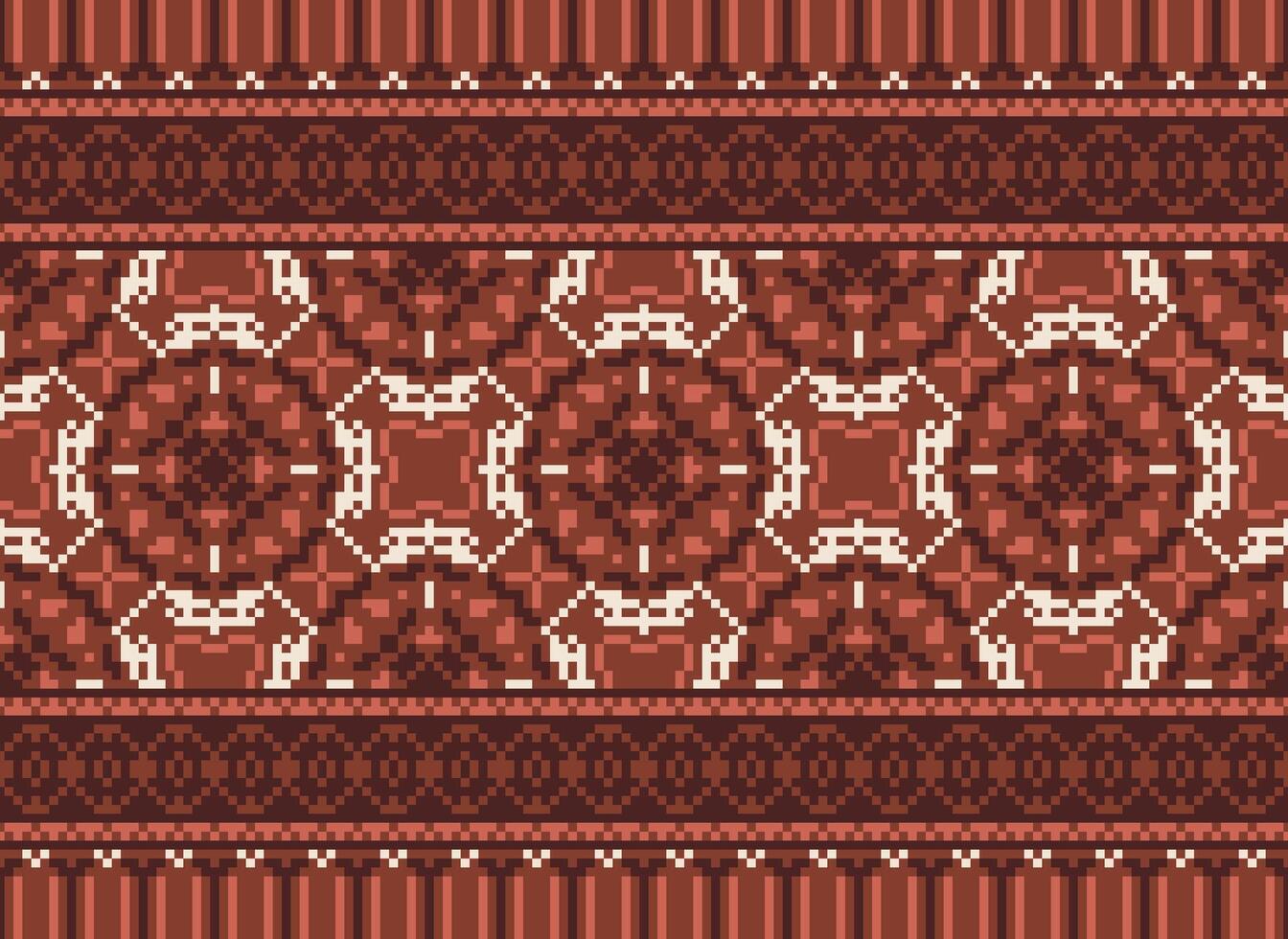 attraversare cucire. pixel. geometrico etnico orientale senza soluzione di continuità modello tradizionale sfondo. in stile azteco astratto vettore illustrazione. design per tessile, tenda, tappeto, sfondo, vestiario, involucro