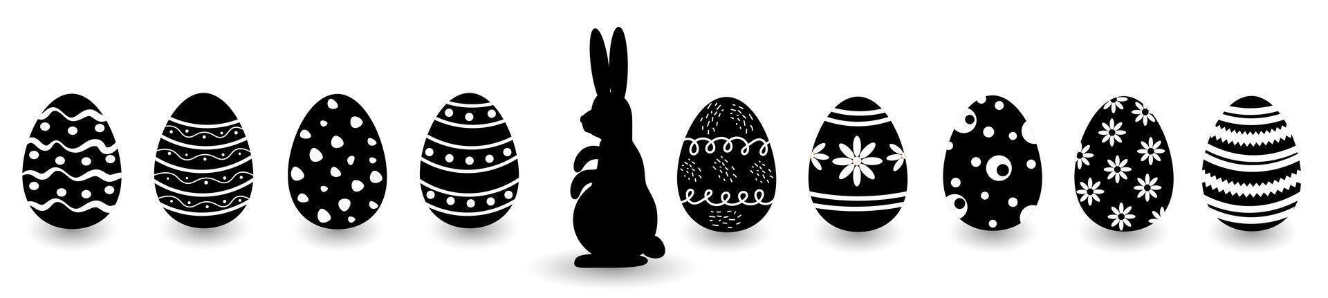 impostato di Pasqua uova.easter manifesto e bandiera modello con Pasqua uova.vettore illustrazione. vettore