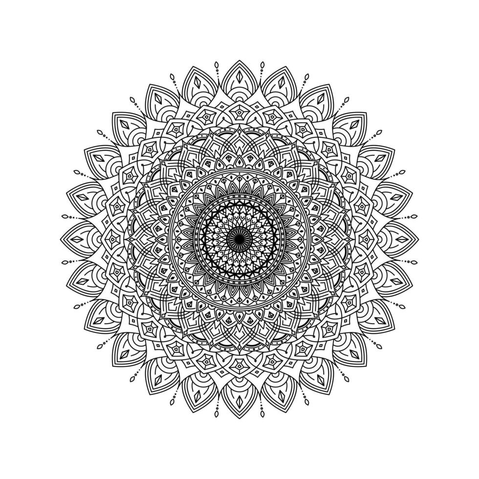 monocromatico nero e bianca intricato mandala forma isolato trasparente vettore clipart