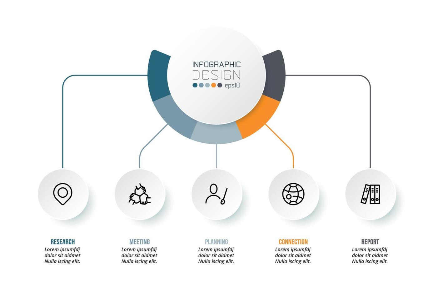 modello di infografica concetto di business con diagramma. vettore