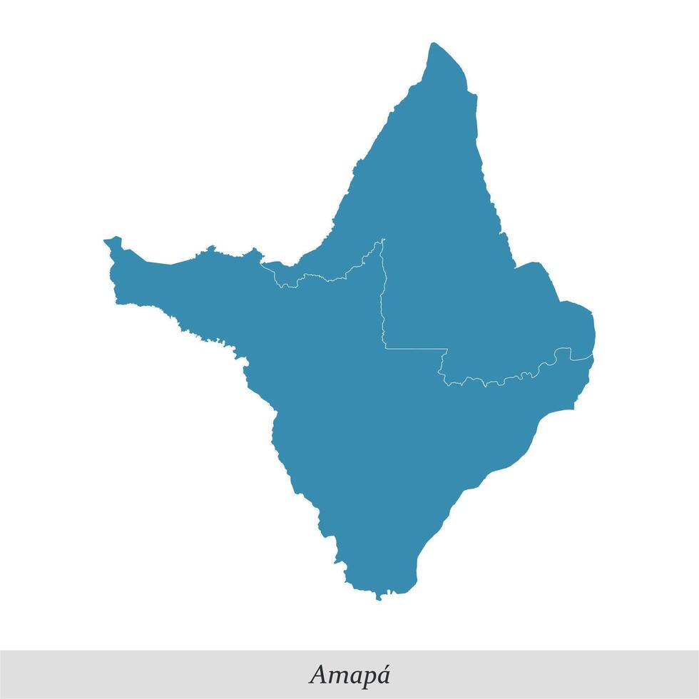 carta geografica di amapa è un' stato di brasile con mesoregioni vettore