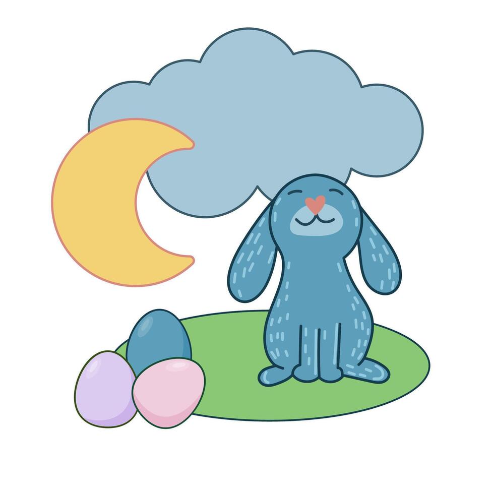 Pasqua coniglio portafortuna icona. carino divertente Pasqua tradizione uovo cacciatore simbolo coniglietto coniglio scarabocchio illustrazione vettore