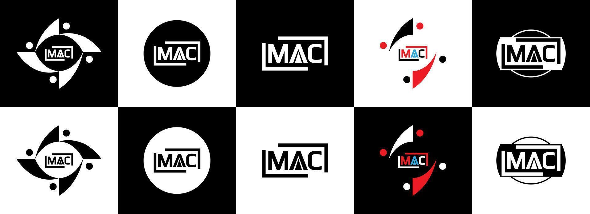 Mac logo. m un' c design. bianca Mac lettera. Mac, m un' c lettera logo design. iniziale lettera Mac connesso cerchio maiuscolo monogramma logo. m un' c lettera logo vettore design. professionista vettore