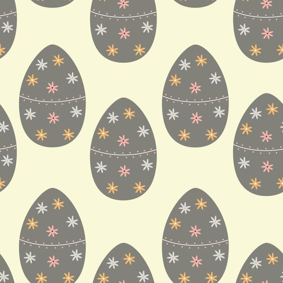 Pasqua uovo senza soluzione di continuità modello, simbolo di pasqua.texture di vacanza uova. stilizzato carino sfondo con ornamento, carta, tessuto. vettore