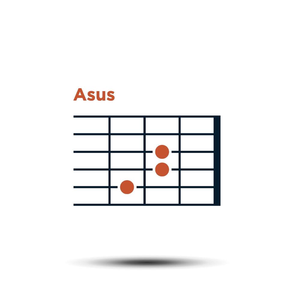 un' su, di base chitarra accordo grafico icona vettore modello