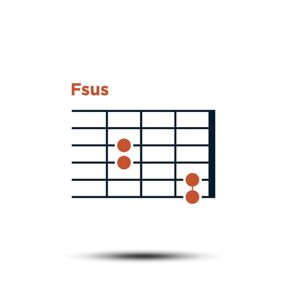 fsus, di base chitarra accordo grafico icona vettore modello