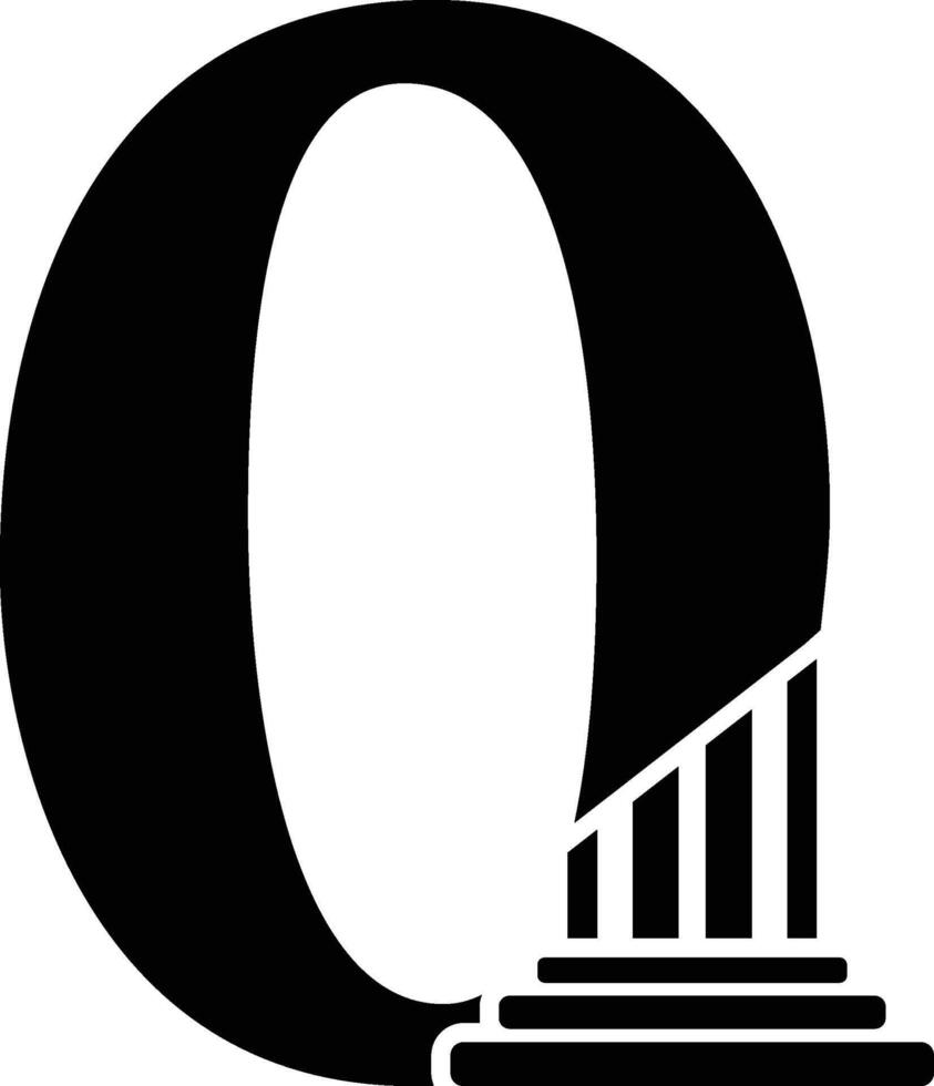 numero 0 pilastro legge logo vettore
