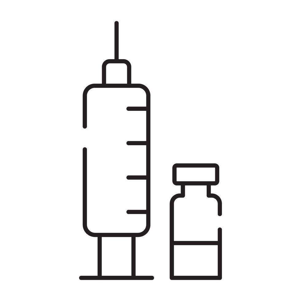 un' moderno design icona di iniezione con vitale, immunizzazione vettore