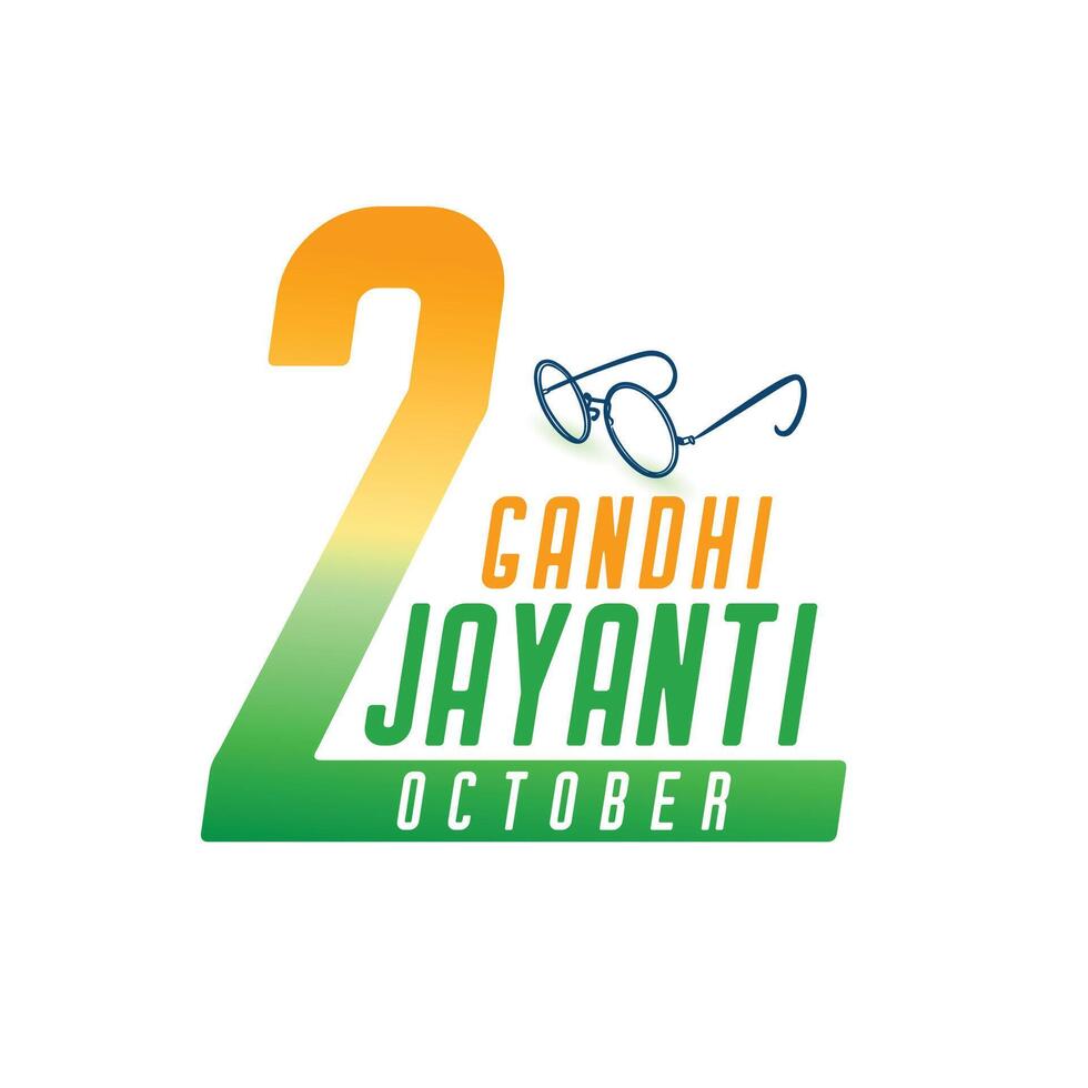 contento 2 ° ottobre gandhi jayanti auguri carta bandiera vettore