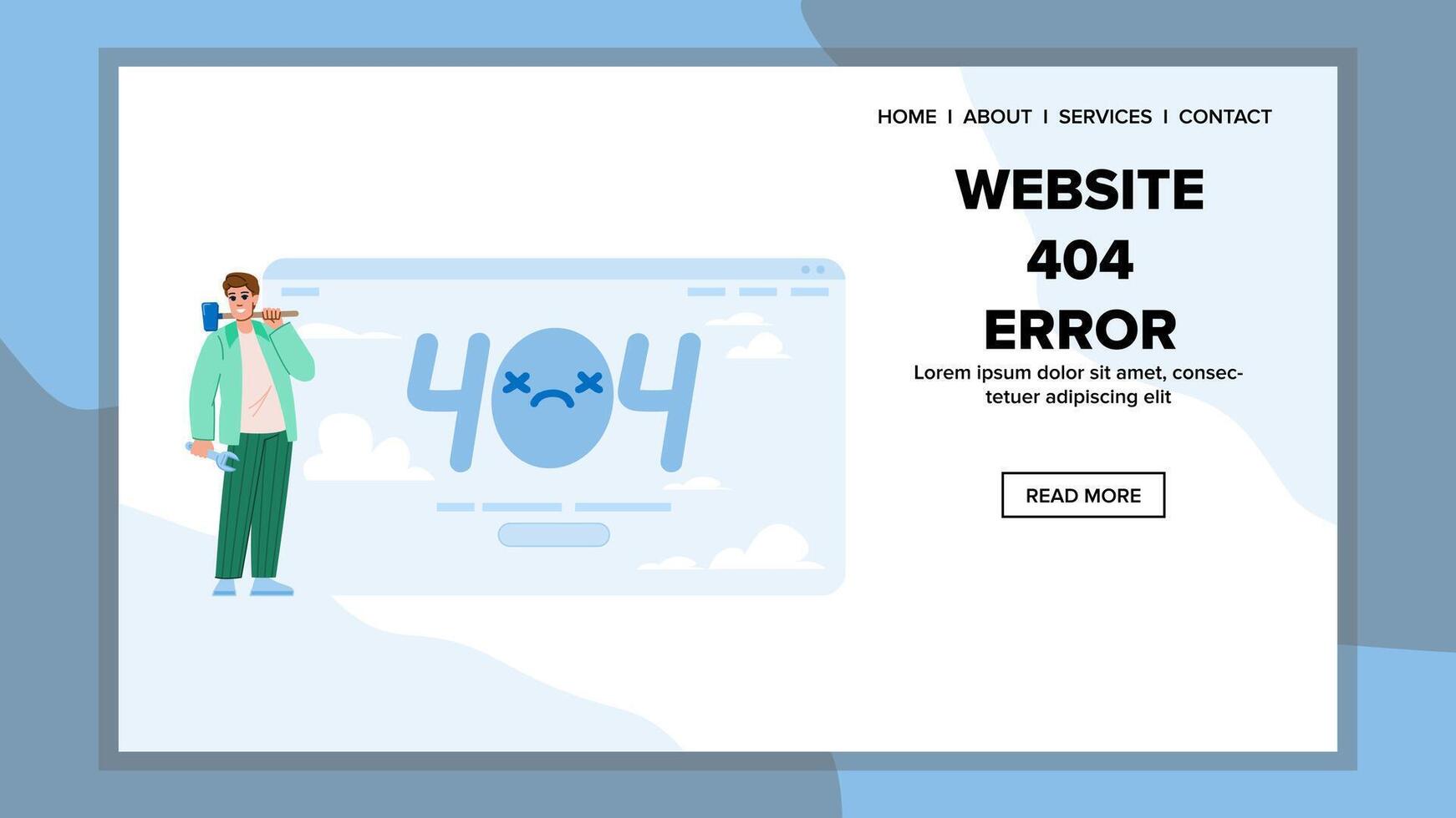 SEO sito web 404 errore vettore