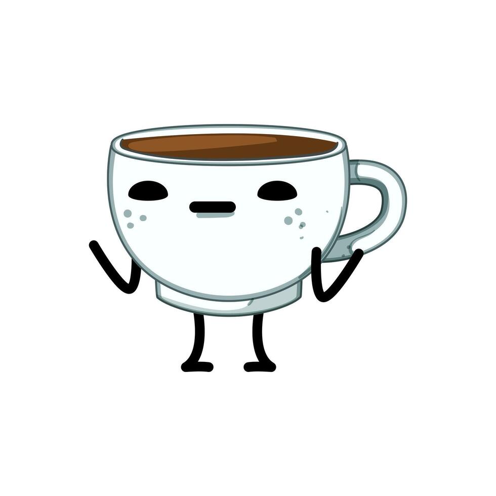 amore caffè boccale personaggio cartone animato vettore illustrazione