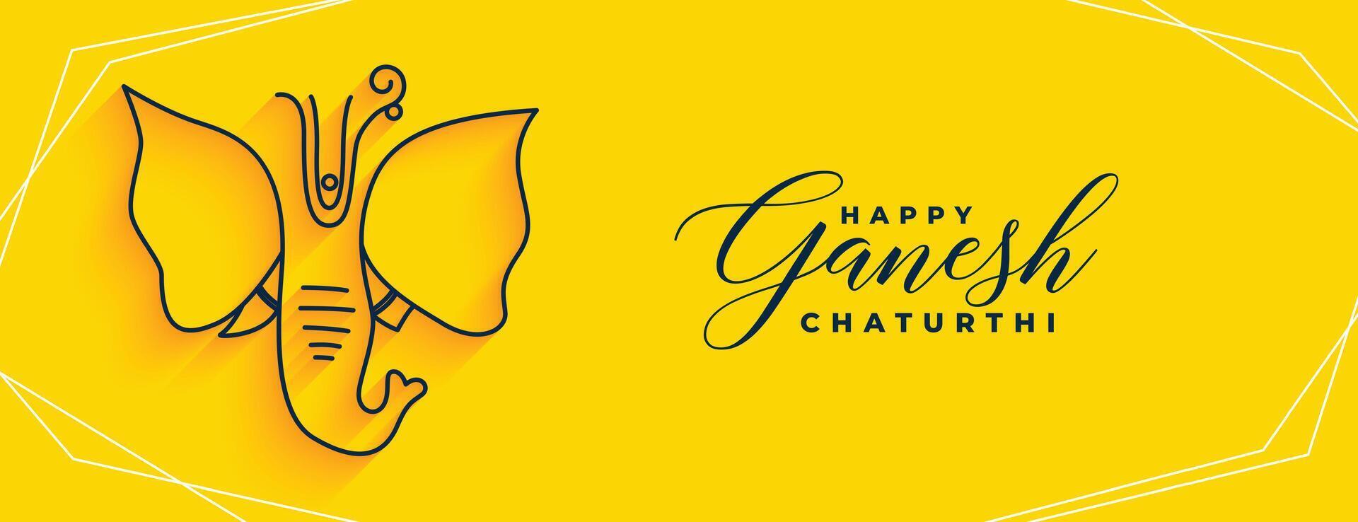 signore Ganesha giallo bandiera per ganesh Chaturthi Festival vettore