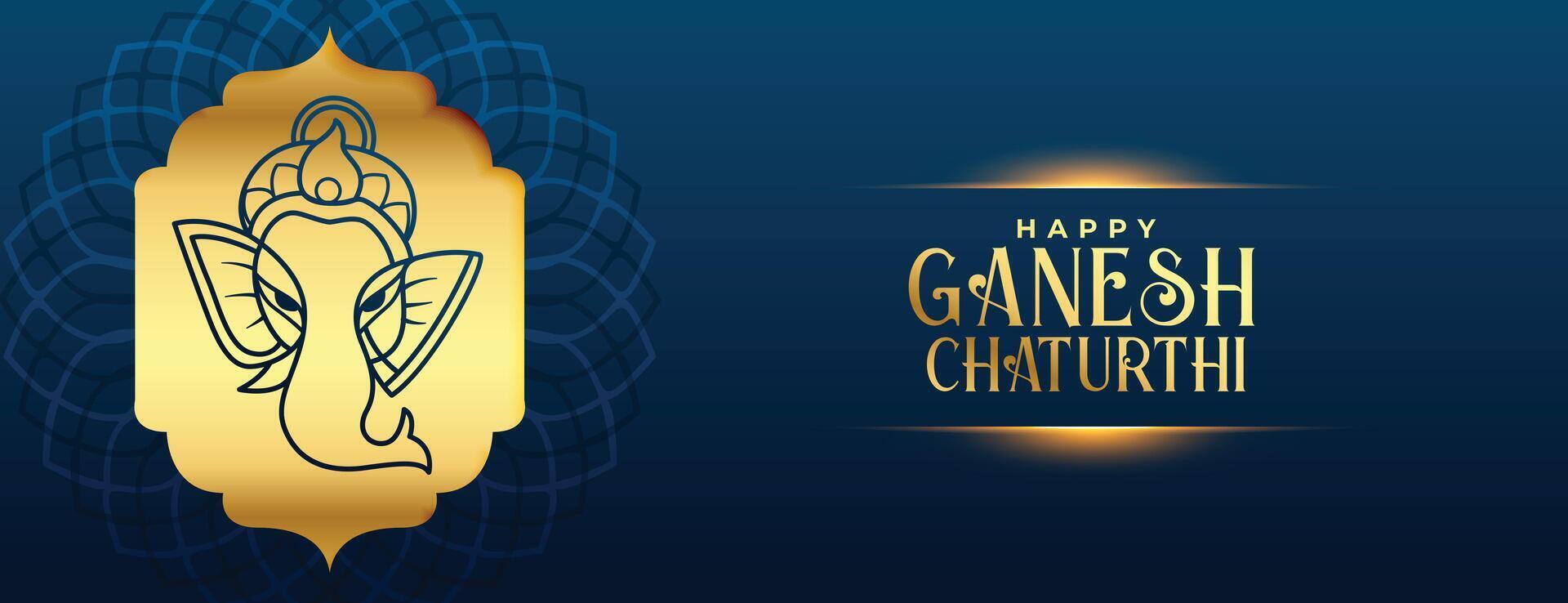 premio indù Dio Ganesha design per ganesh Chaturthi celebrazione bandiera vettore