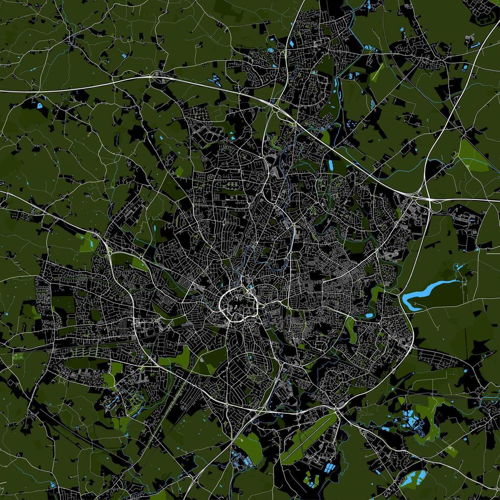 città carta geografica di coventry, UK vettore