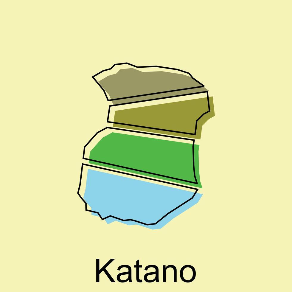 carta geografica città di katano con schema grafico disegno, mondo carta geografica città di giapponese illustrazione design modello vettore