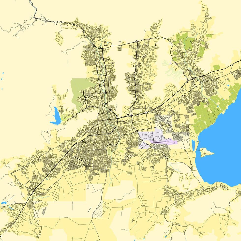 città carta geografica di valencia, carabobo, Venezuela vettore