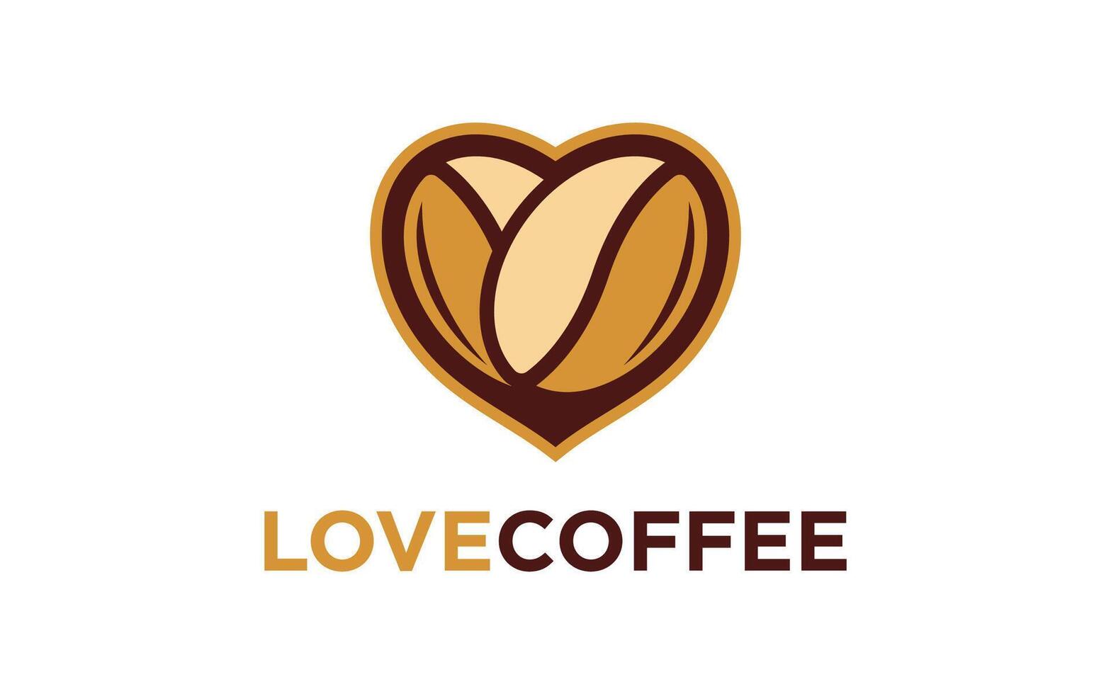 amore caffè fagioli cuore logo design. il branding per caffè, caffetteria, ristoranti, bevande, ristorante, prodotti, eccetera. isolato logo vettore ispirazione. grafico disegni.