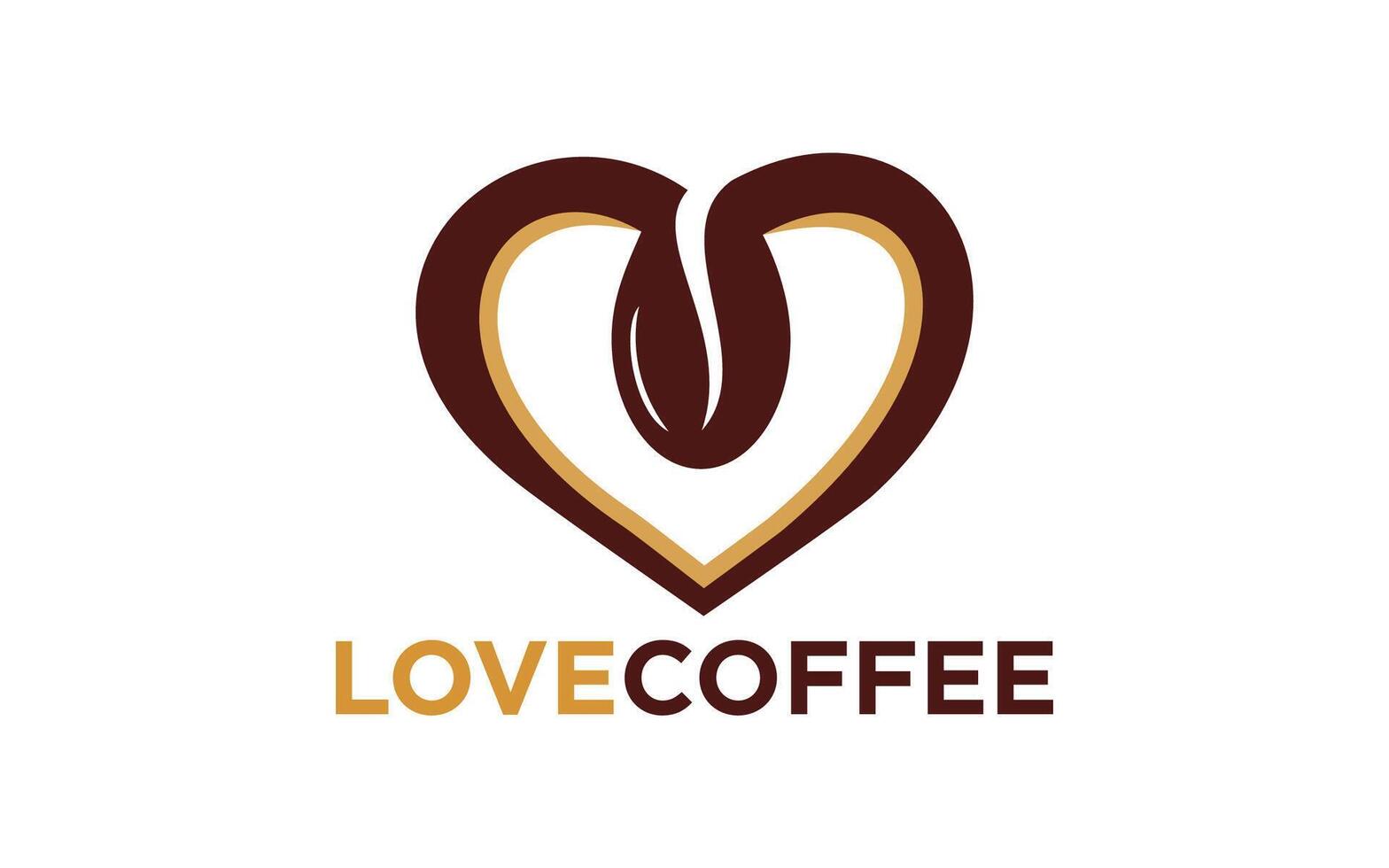 amore caffè fagioli cuore logo design. il branding per caffè, caffetteria, ristoranti, bevande, ristorante, prodotti, eccetera. isolato logo vettore ispirazione. grafico disegni.