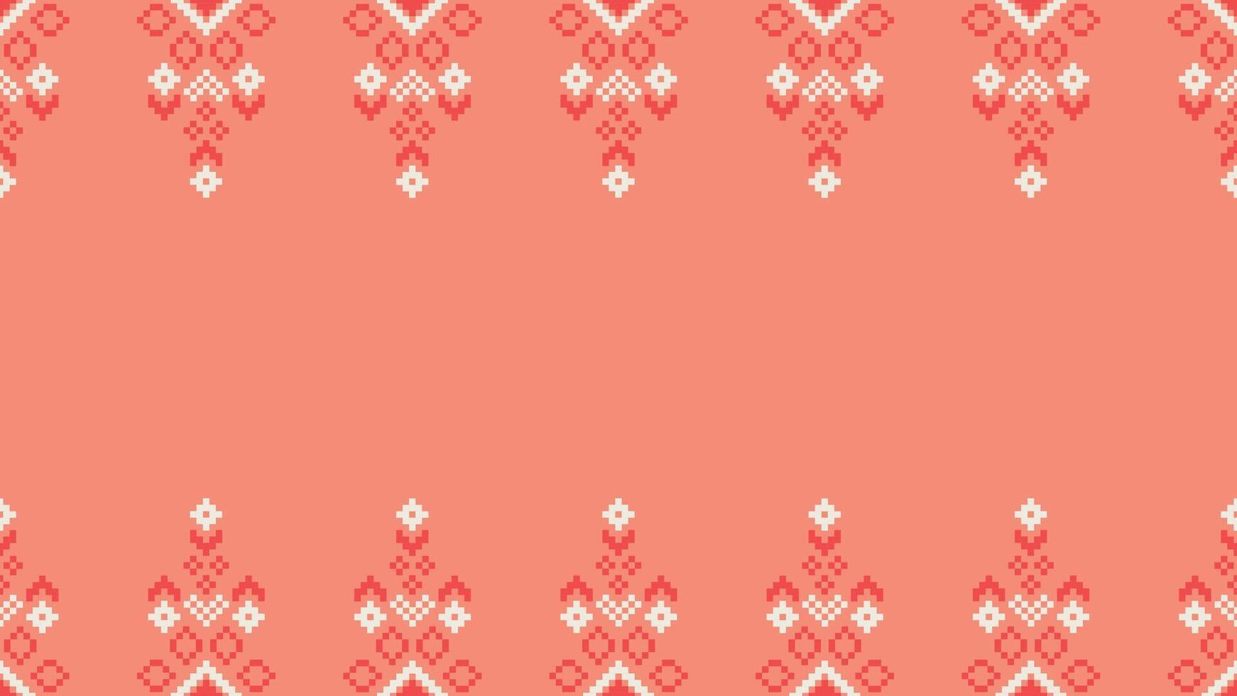 etnico geometrico tessuto modello attraversare punto.ikat ricamo etnico orientale pixel modello rosa rosa oro sfondo. astratto, vettore, illustrazione. trama, abbigliamento, sciarpa, decorazione, seta sfondo. vettore