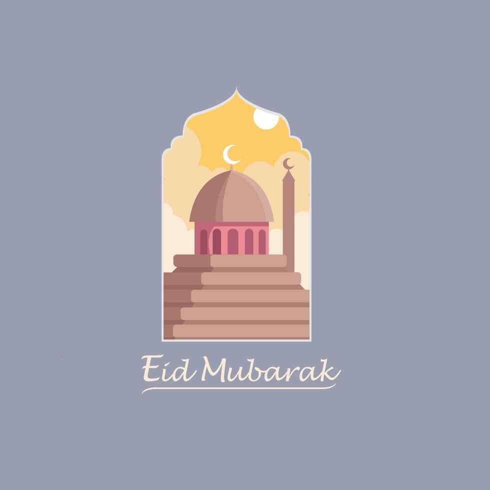 contento eid mubarak vettore impostalo voluto essere simpatico per saluto carta, manifesti, e banner design