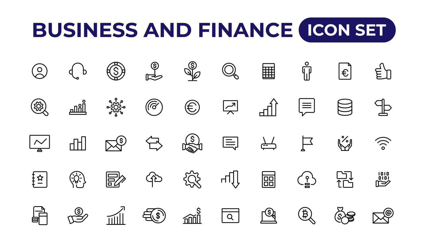 attività commerciale e finanza icona impostare. attività commerciale e società vettore icona.money, investimento, lavoro di squadra, incontro, collaborazione, incontro, opera successo.