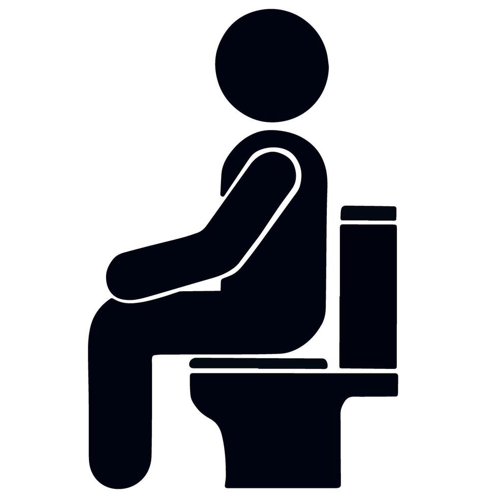 uomo urina nel il gabinetto icona vettore illustrazione
