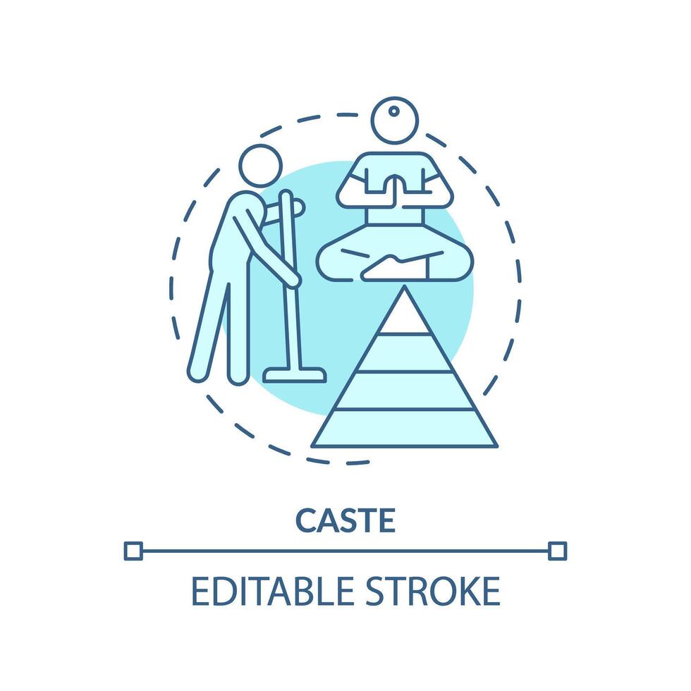 casta sistema morbido blu concetto icona. sociale stratificazione. tradizionale sociale ordine. sociale gerarchia. il giro forma linea illustrazione. astratto idea. grafico design. facile per uso nel articolo vettore