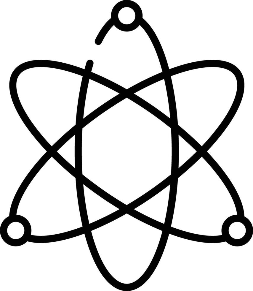 atomo glifo e linea vettore illustrazione