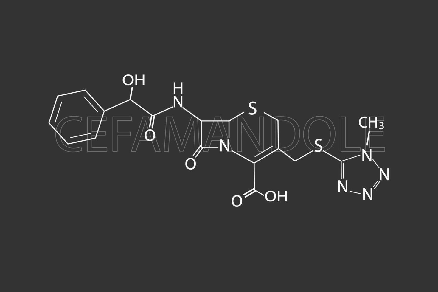 cefamandolo molecolare scheletrico chimico formula vettore