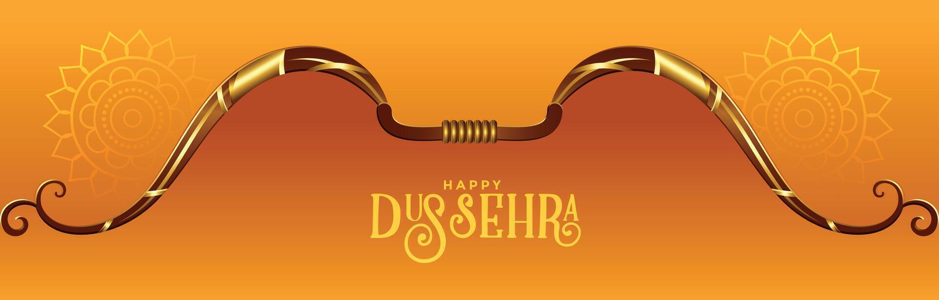 contento Dussehra Festival celebrazione bandiera con arco vettore