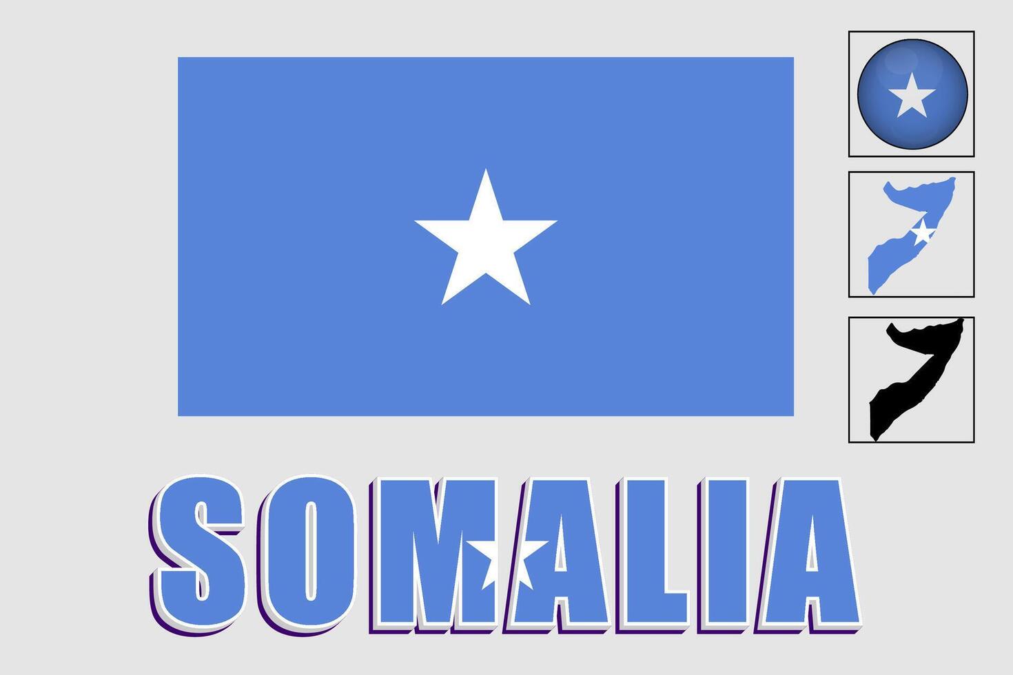 Somalia bandiera e carta geografica nel un' vettore grafico
