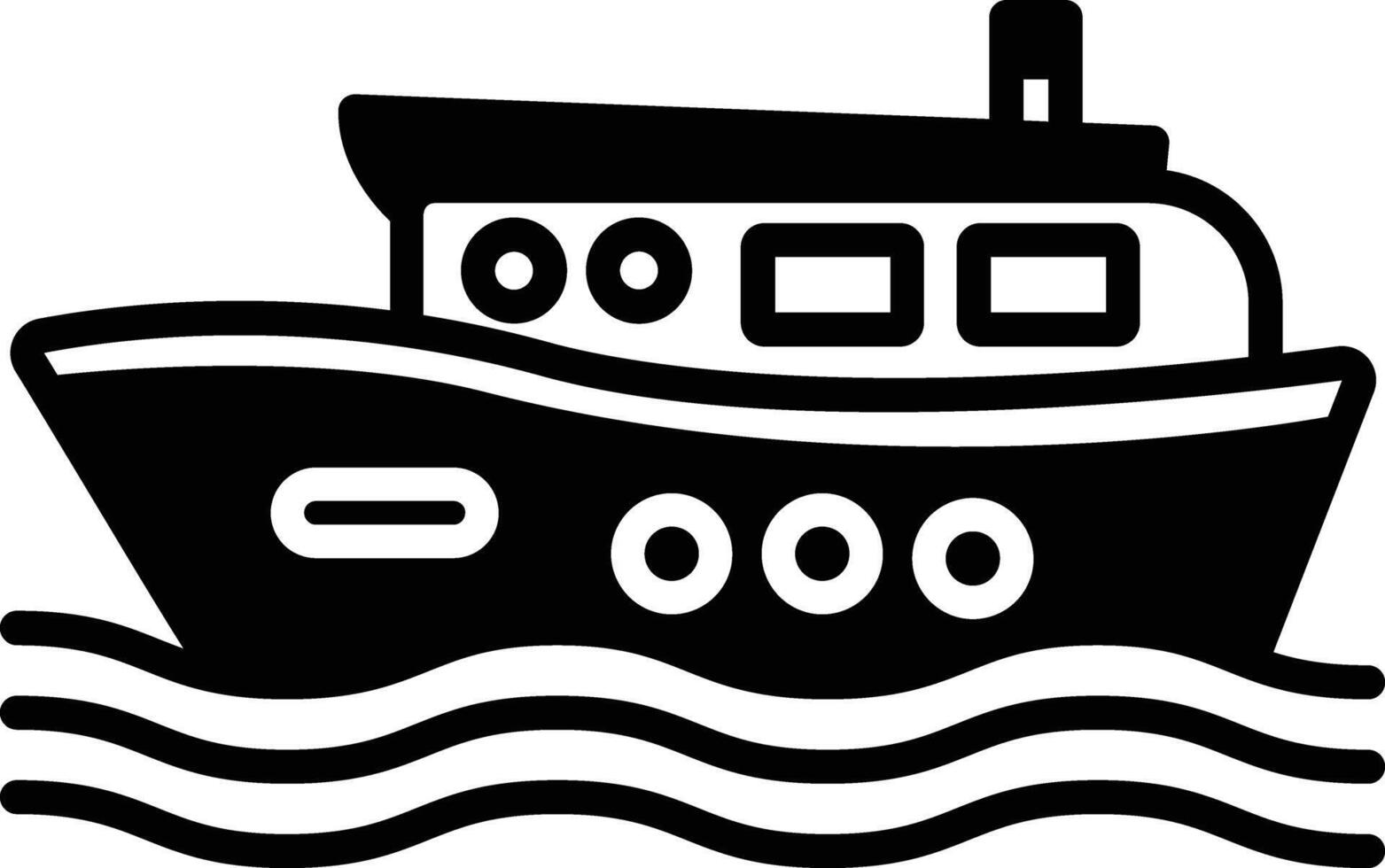 barca Casa glifo e linea vettore illustrazione