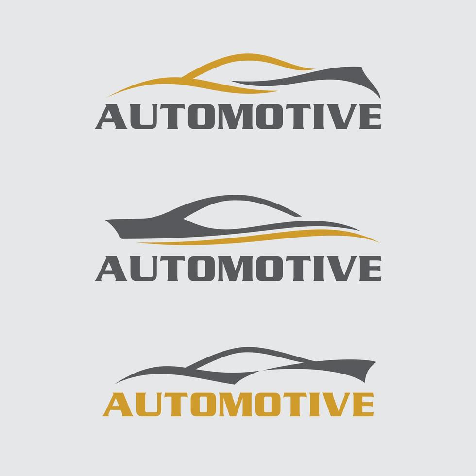 concetto di design del logo dell'auto alla moda relativo alla gara vettore