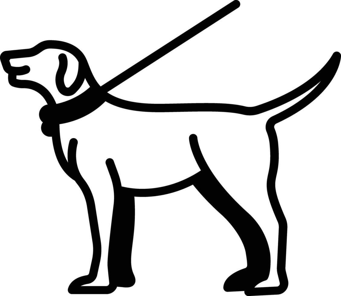 cane glifo e linea vettore illustrazione