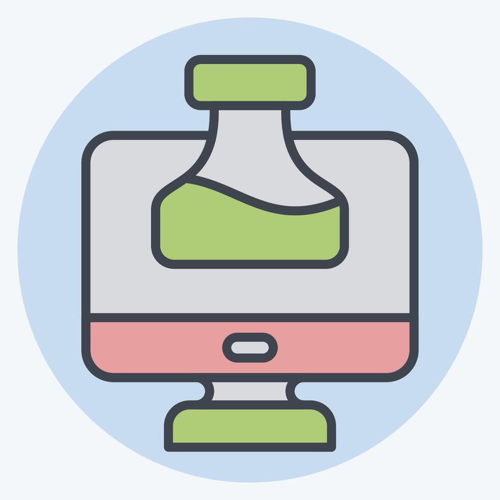 icona chimica tutorial. relazionato per apprendimento simbolo. colore compagno stile. semplice design illustrazione vettore