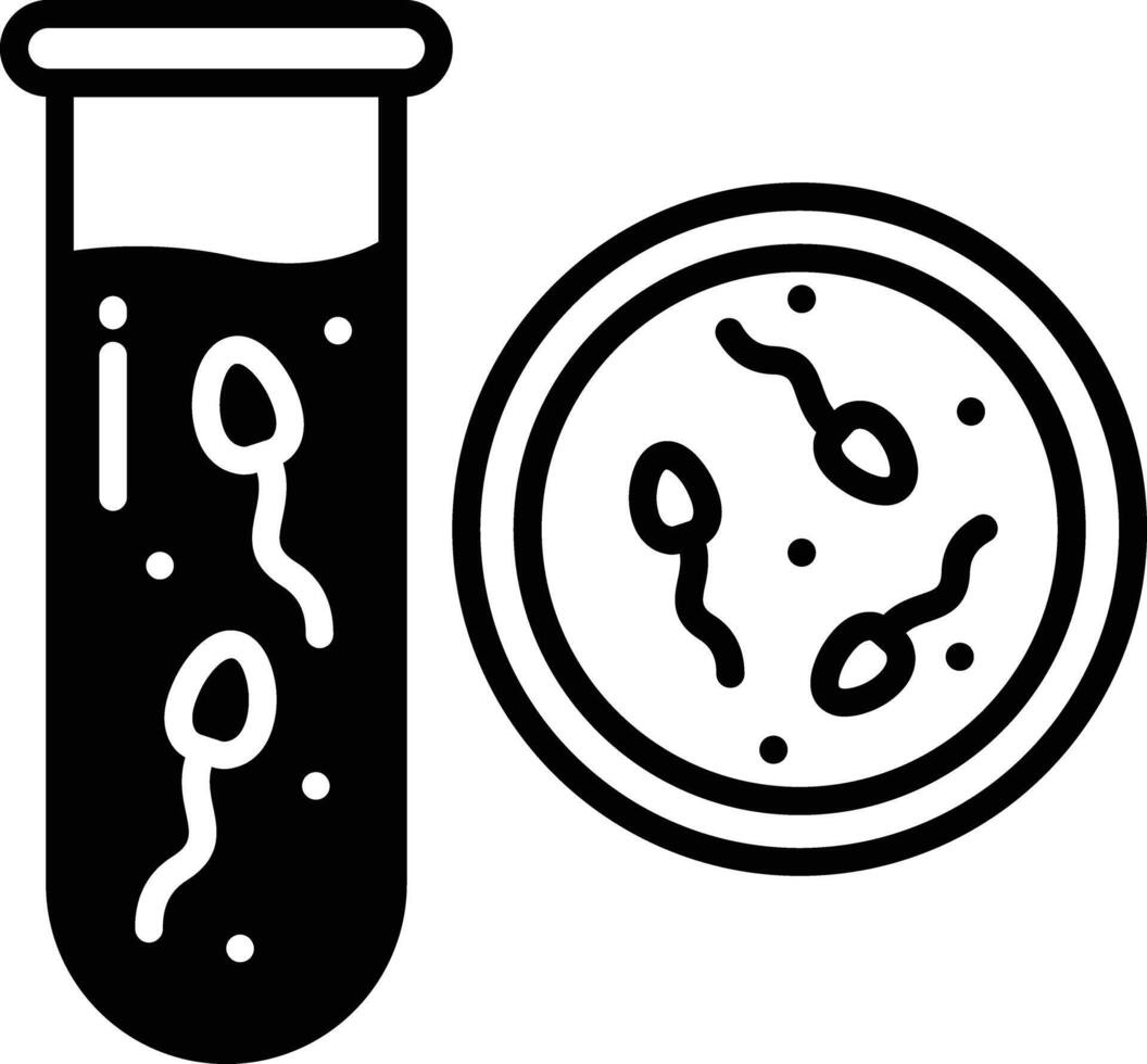 sperma test glifo e linea vettore illustrazione