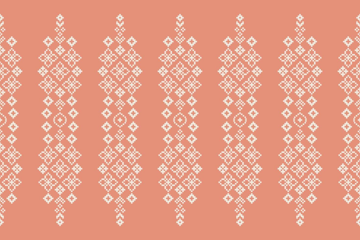 etnico geometrico tessuto modello attraversare punto.ikat ricamo etnico orientale pixel modello rosa rosa oro sfondo. astratto, vettore, illustrazione. trama, abbigliamento, sciarpa, decorazione, seta sfondo. vettore