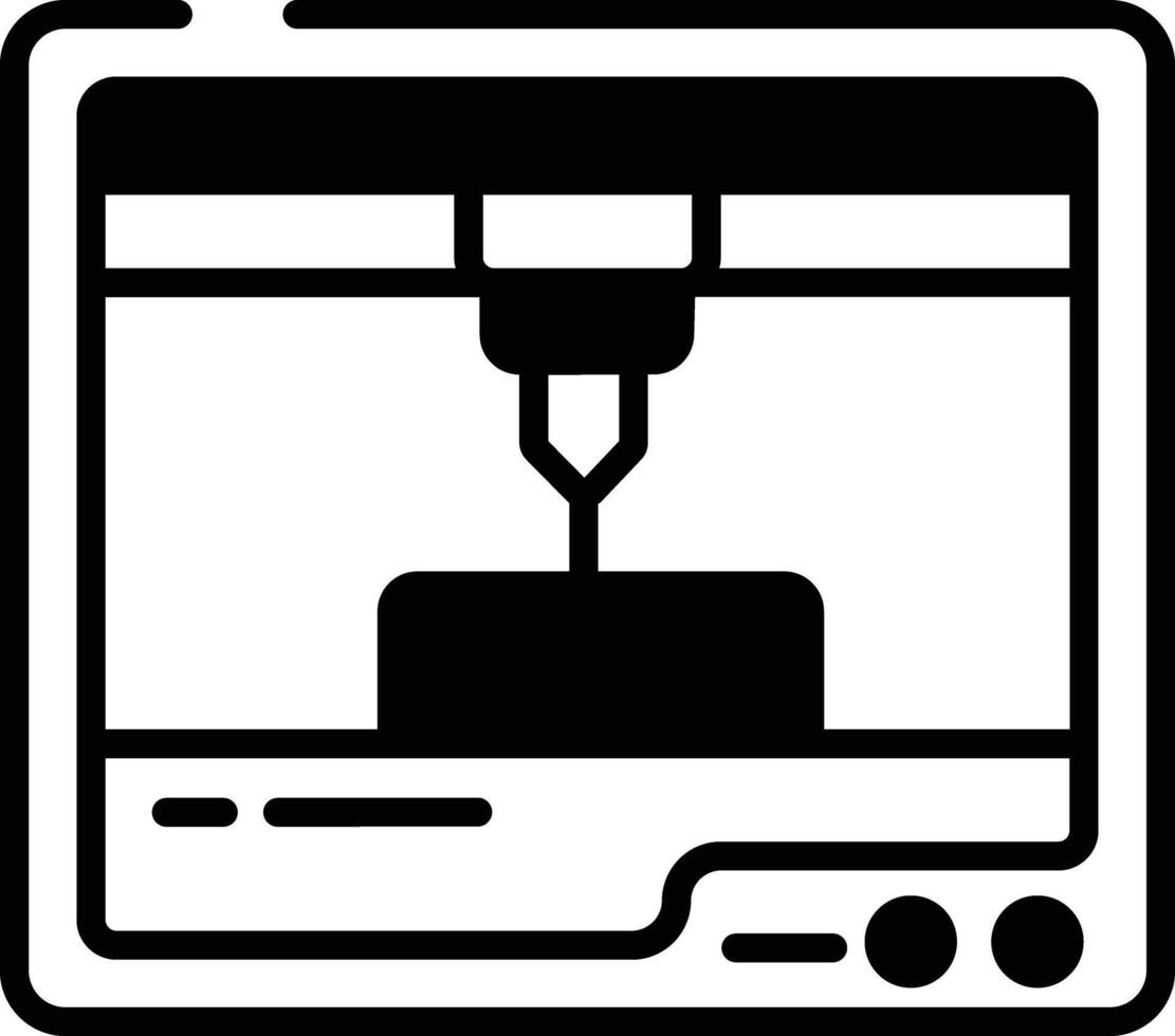 3d stampante glifo e linea vettore illustrazione