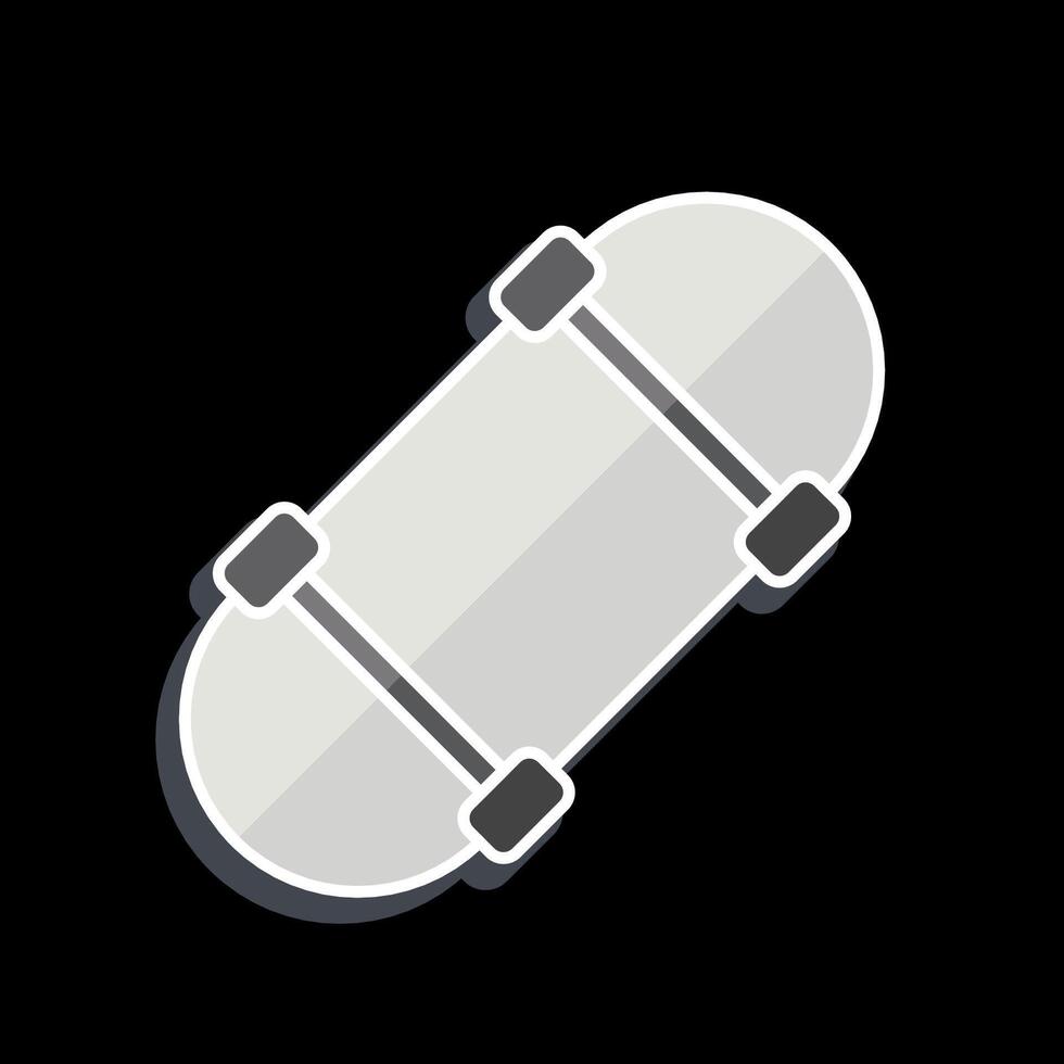 icona skateboard. relazionato per pattinando simbolo. lucido stile. semplice design illustrazione vettore