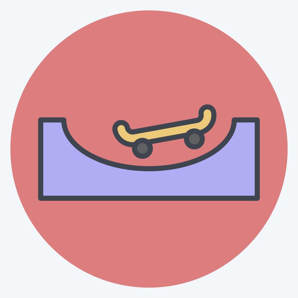 icona rampa. relazionato per pattinando simbolo. colore compagno stile. semplice design illustrazione vettore