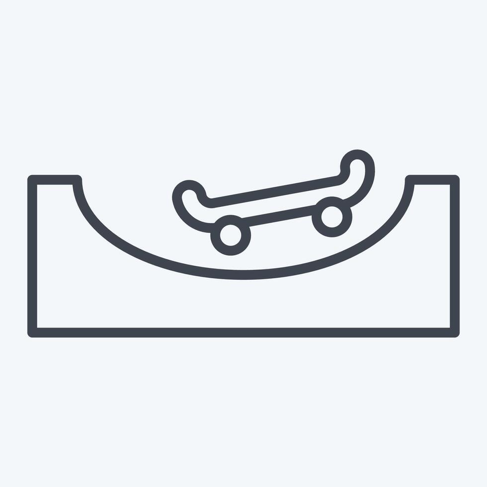 icona rampa. relazionato per pattinando simbolo. linea stile. semplice design illustrazione vettore