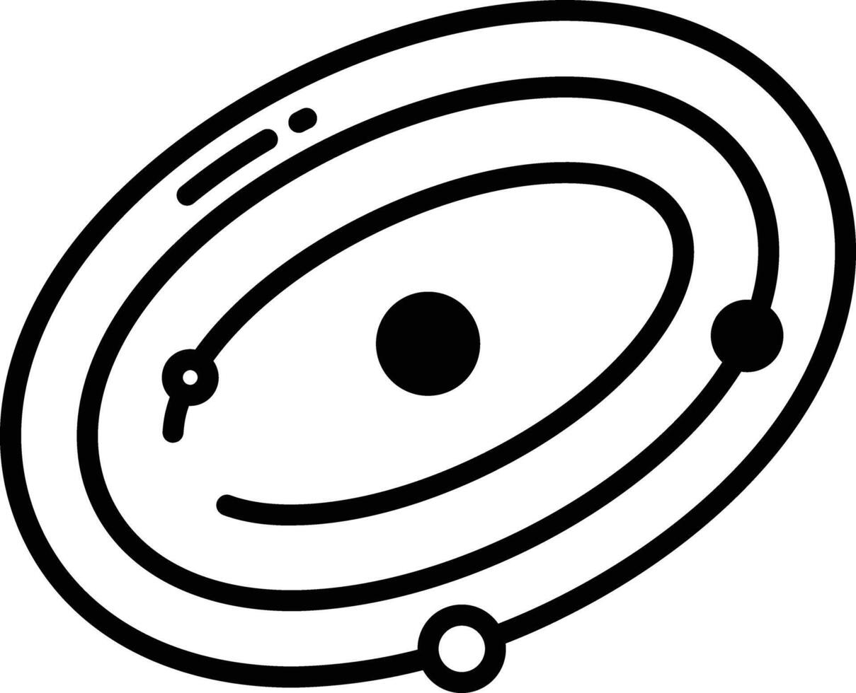 orbita glifo e linea vettore illustrazione