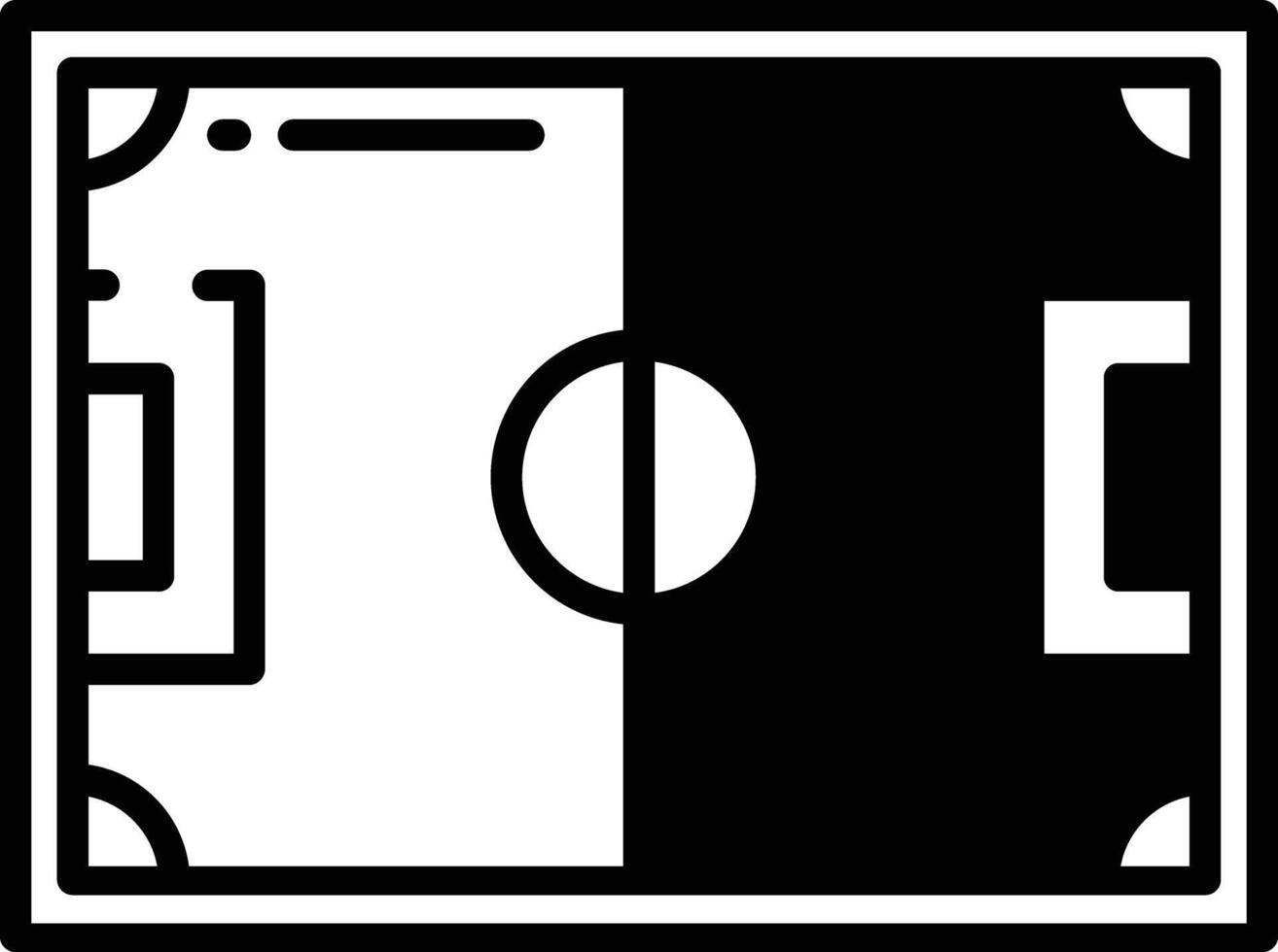 calcio campo glifo e linea vettore illustrazione