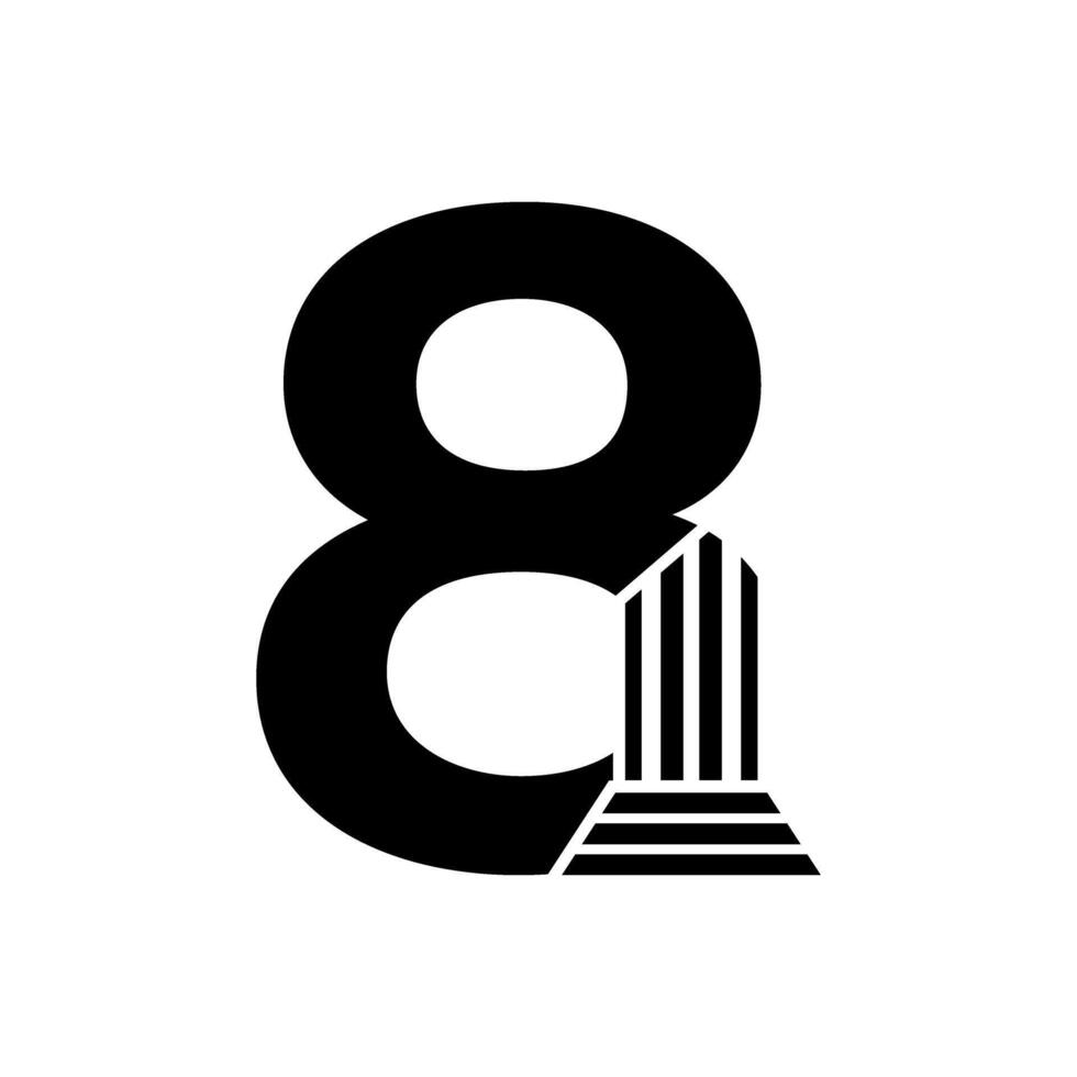 sans serif lettera numero 8 legge logo vettore