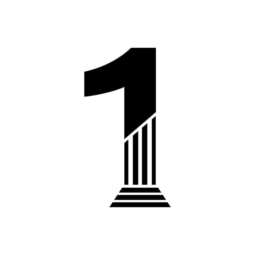 sans serif numero 1 pilastro legge logo vettore